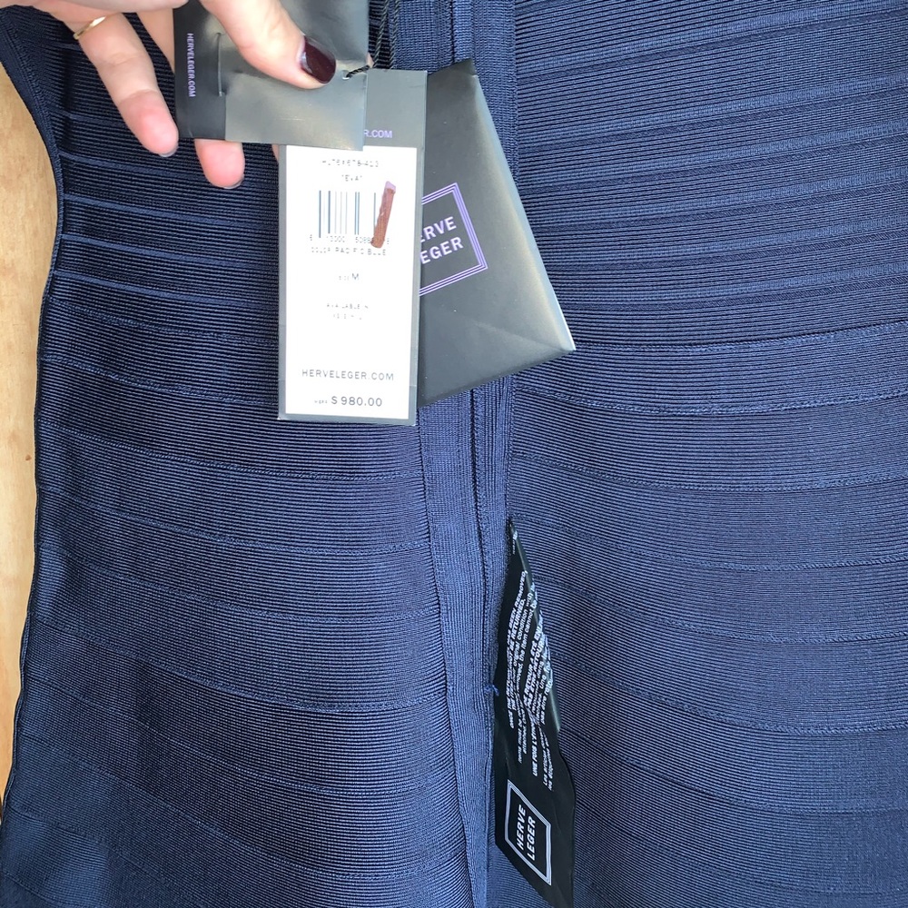 Herve Leger Pacific Blue Eva Dress NWT - Picture 4 of 5